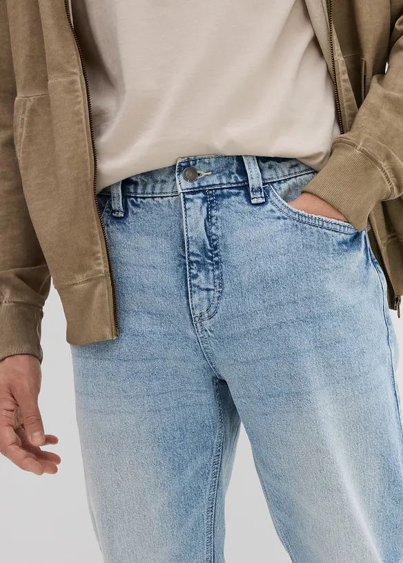 Classic Fit-jeans med stretch og kortere ben, Tapered, bonprix