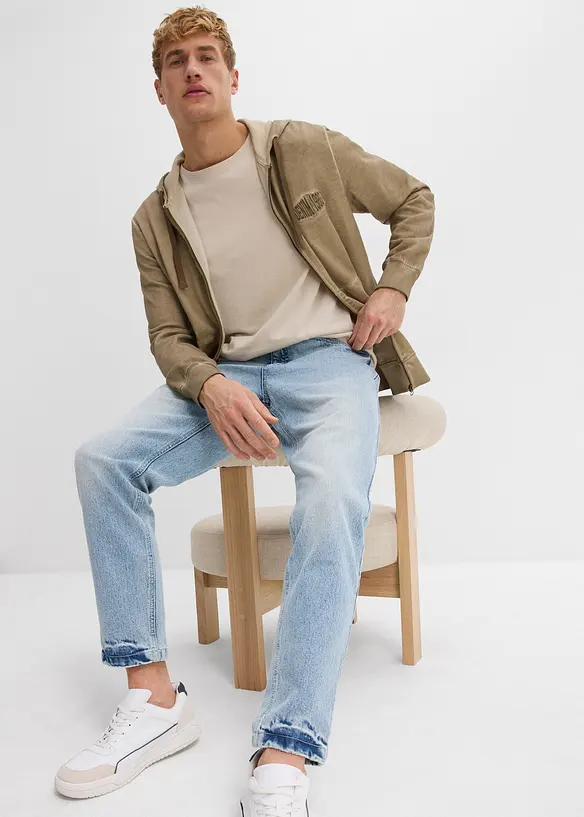 Classic Fit-jeans med stretch og kortere ben, Tapered, bonprix