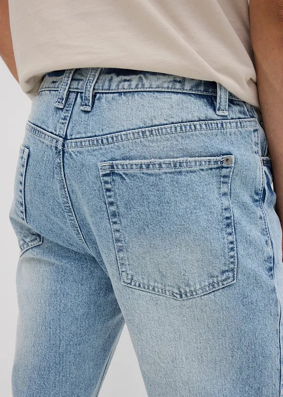 Classic Fit-jeans med stretch og kortere ben, Tapered, bonprix