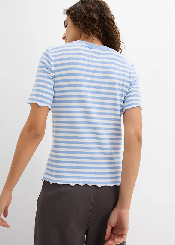 Kortermet topp i ribbemateriale, bonprix