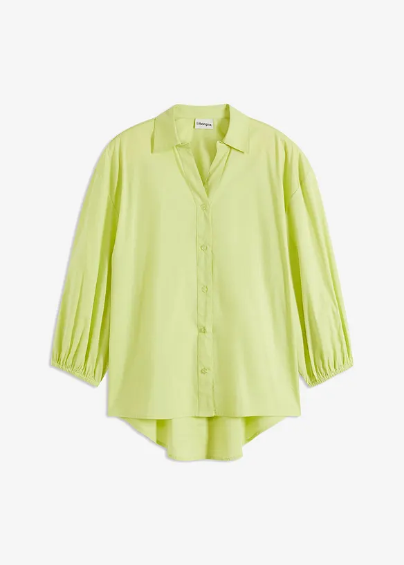 Bluse med lengre bakstykke og ballongermer, bonprix