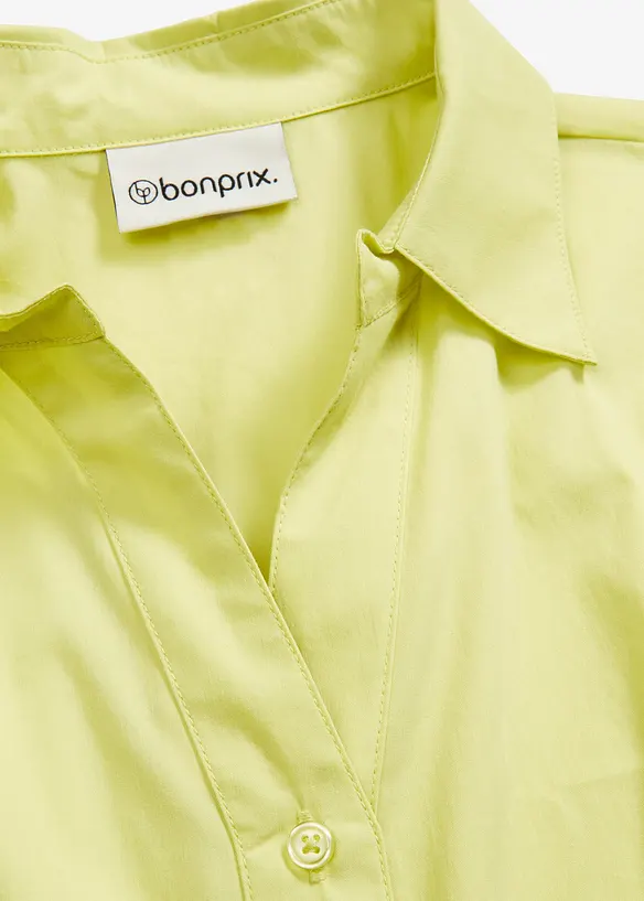 Bluse med lengre bakstykke og ballongermer, bonprix