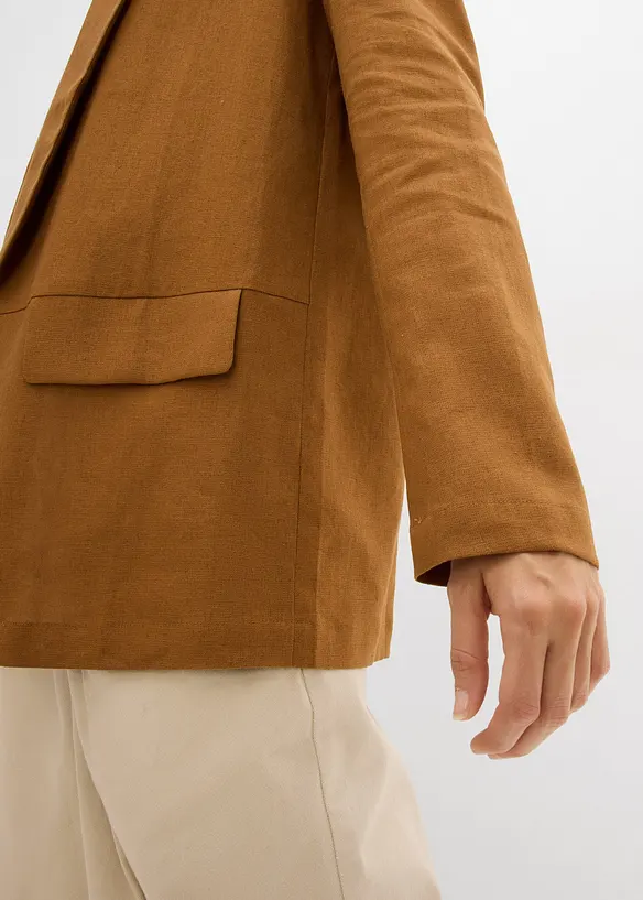 Blazer i lin med viskose og vid modell, bonprix