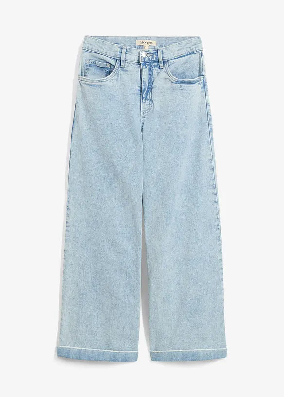 Wide Leg-jeans High Waist, cropped, bonprix