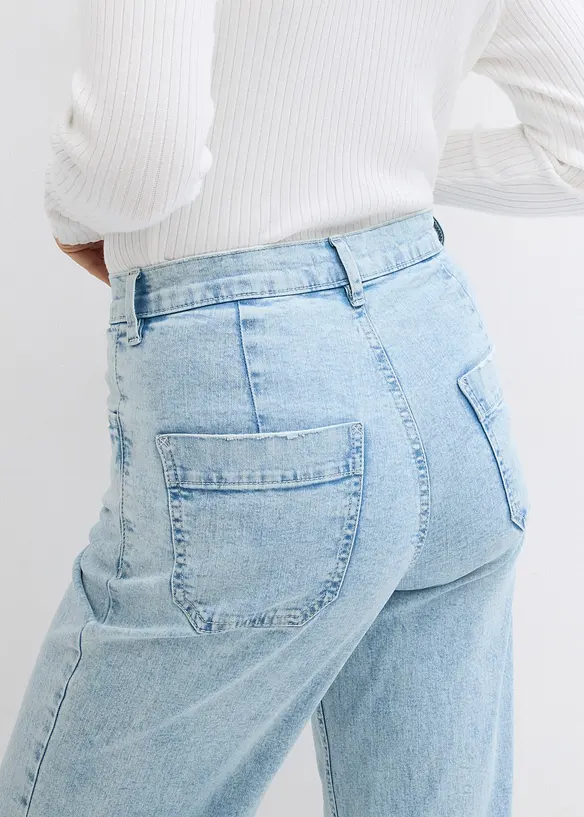 Wide Leg-jeans High Waist, cropped, bonprix
