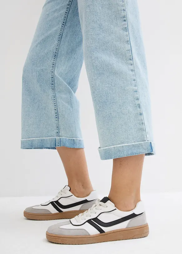 Wide Leg-jeans High Waist, cropped, bonprix