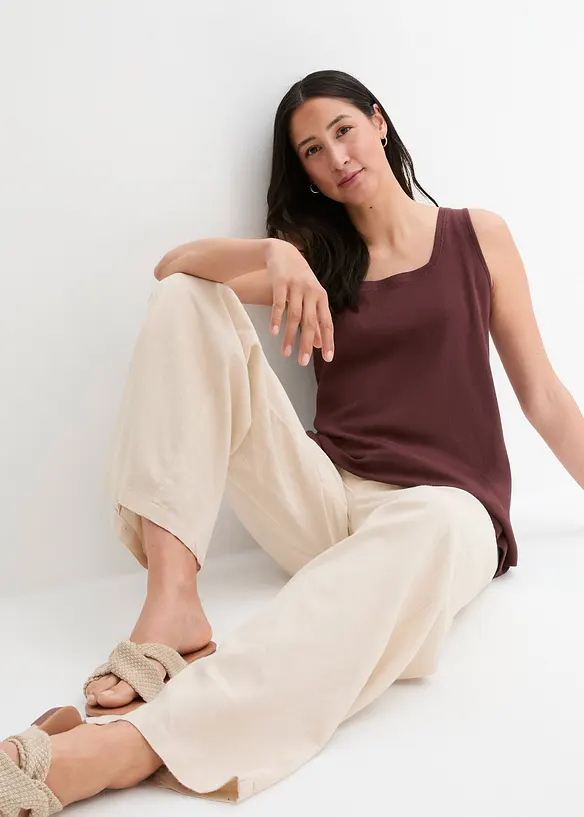 Lang singlet i 100% bomull, bonprix