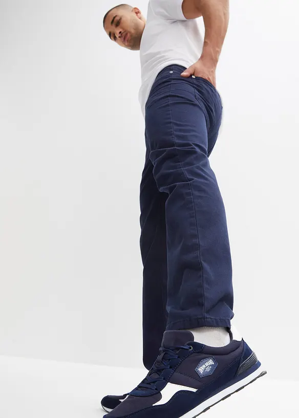 Regular Fit pull on-bukse i 100% bomull, Straight, bonprix