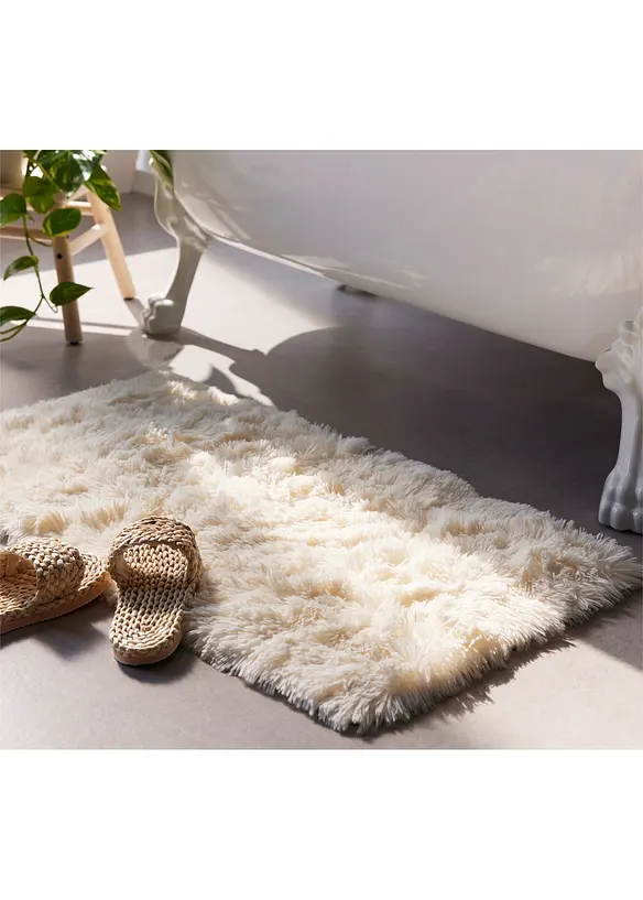 Badematte med memoryskum og syntetisk pels, bonprix