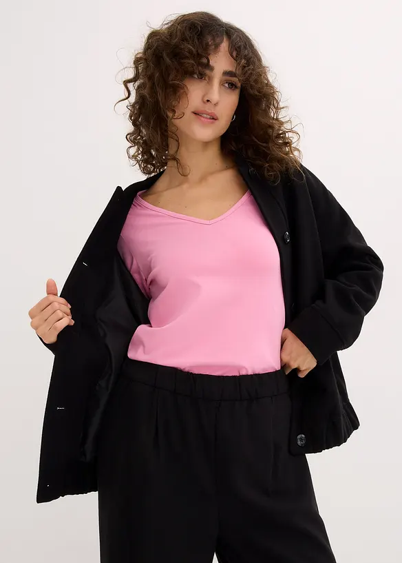 Langermet, figurnær topp (2-pack), bonprix