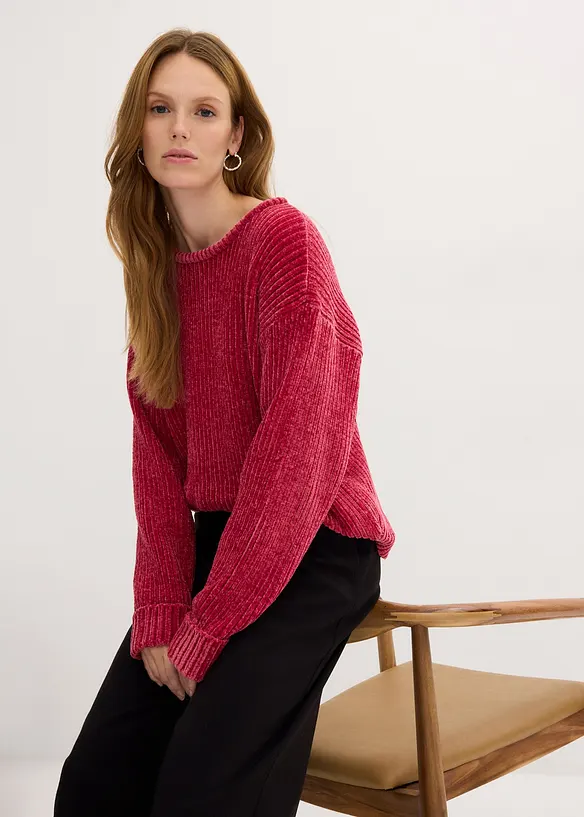 Oversized genser i myk chenille, bonprix