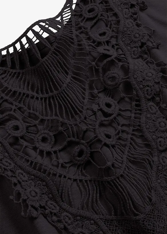 Topp med heklet innfelling, bonprix