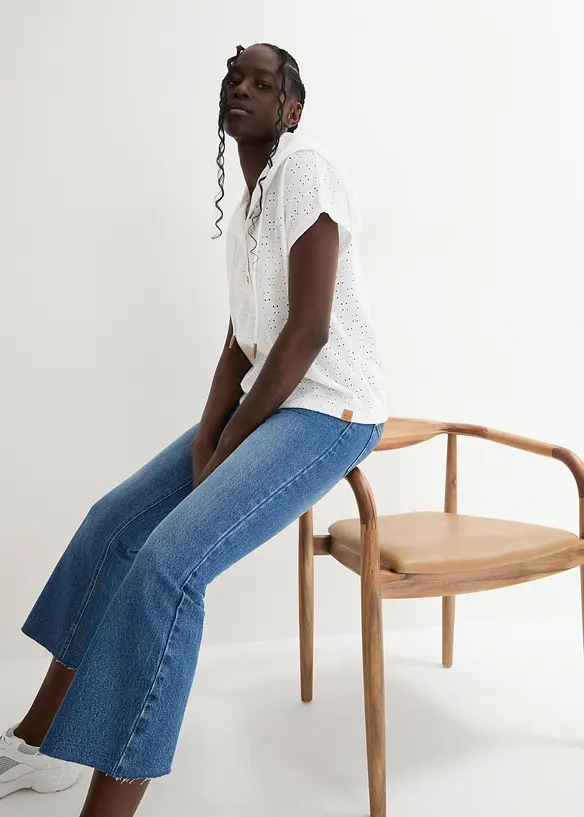 Henley-shirt med hette, bonprix