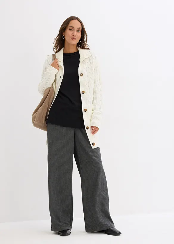 Langermet topp i bomullsmiks, bonprix