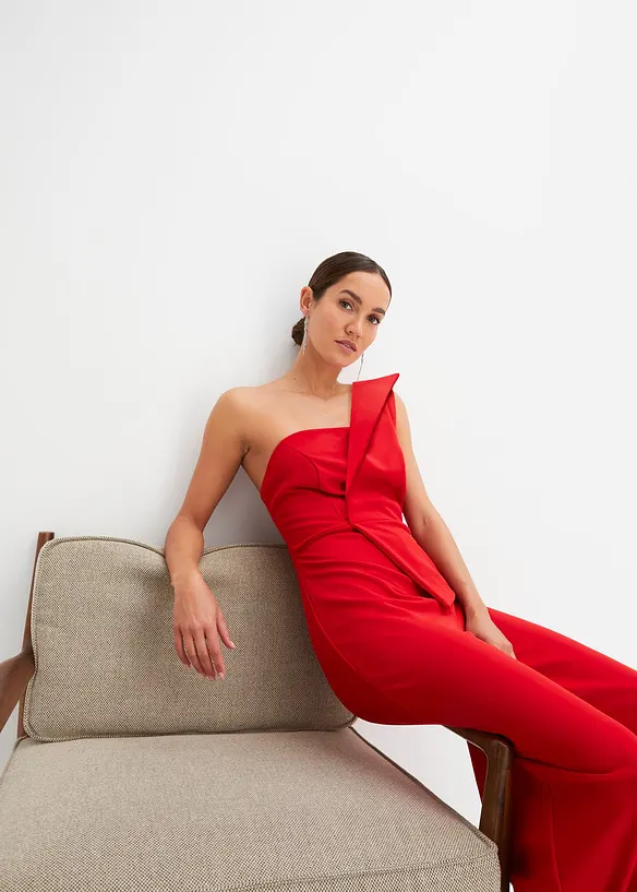 Jumpsuit i strukturert krepp, bonprix