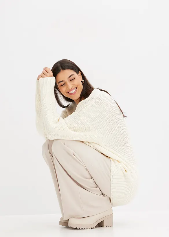 Oversized genser med ull, bonprix