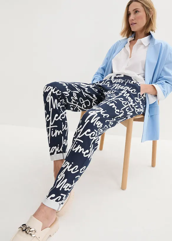 Slip on-bukse med trykk, bonprix