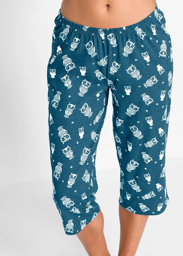 Capri-pyjamas med korte ermer, bonprix