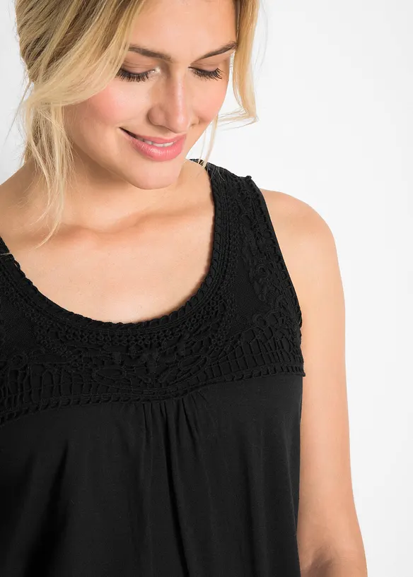 Lang bomullstopp med blonde, bonprix