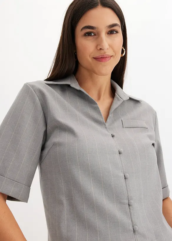 Skjortebluse med nålestripemønster, bonprix