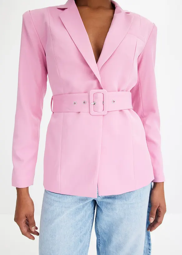 Blazer i timeglass-fasong med belte, bonprix