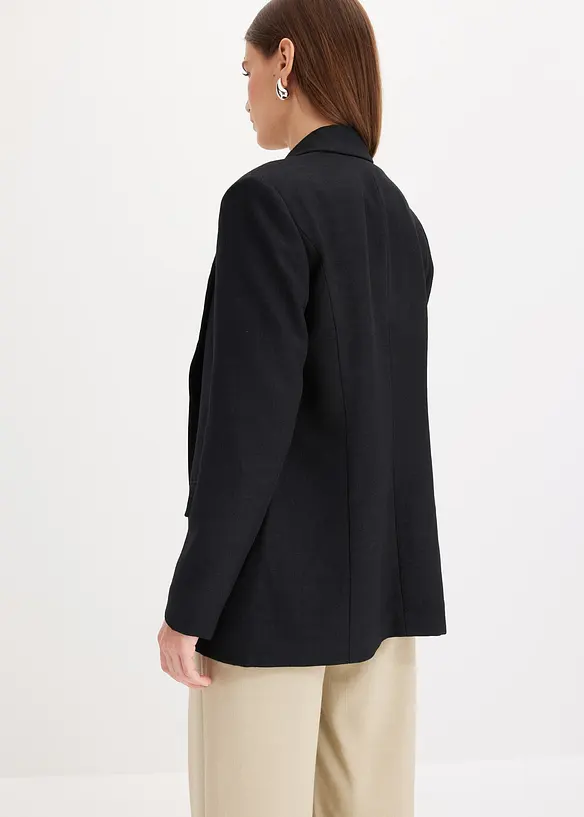 Blazer i lin-look med stripete fôr, bonprix