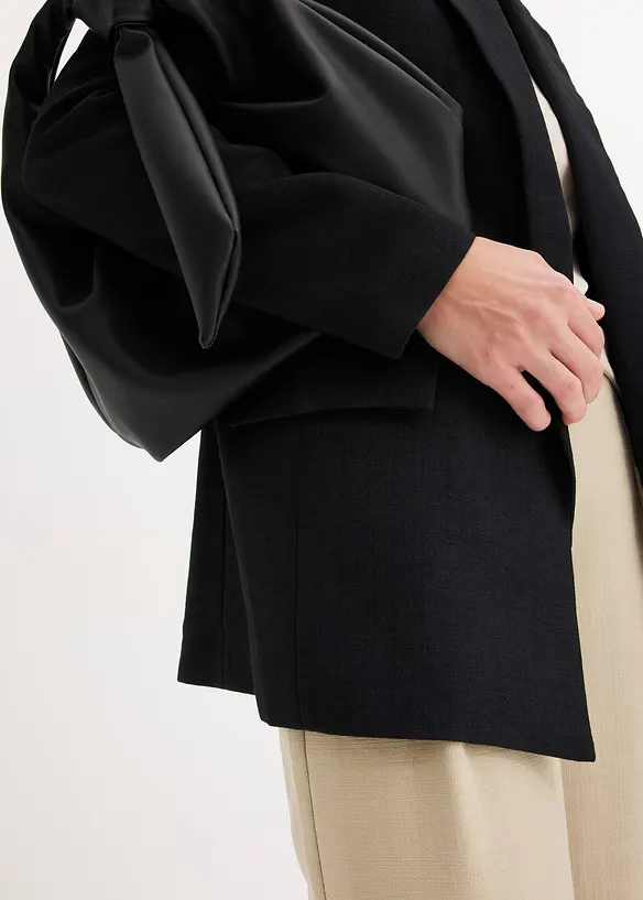 Blazer i lin-look med stripete fôr, bonprix