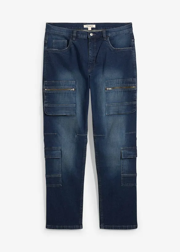 Loose Fit-cargojeans med stretch, Straight, bonprix