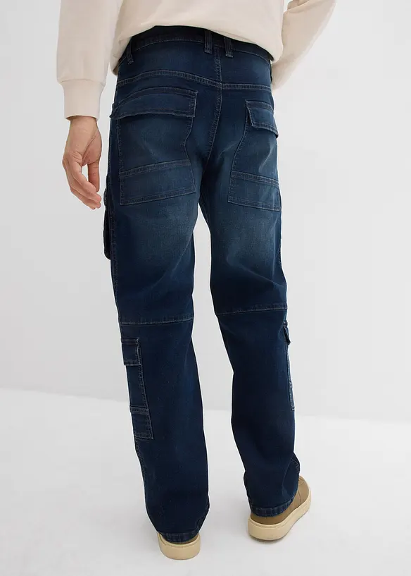 Loose Fit-cargojeans med stretch, Straight, bonprix