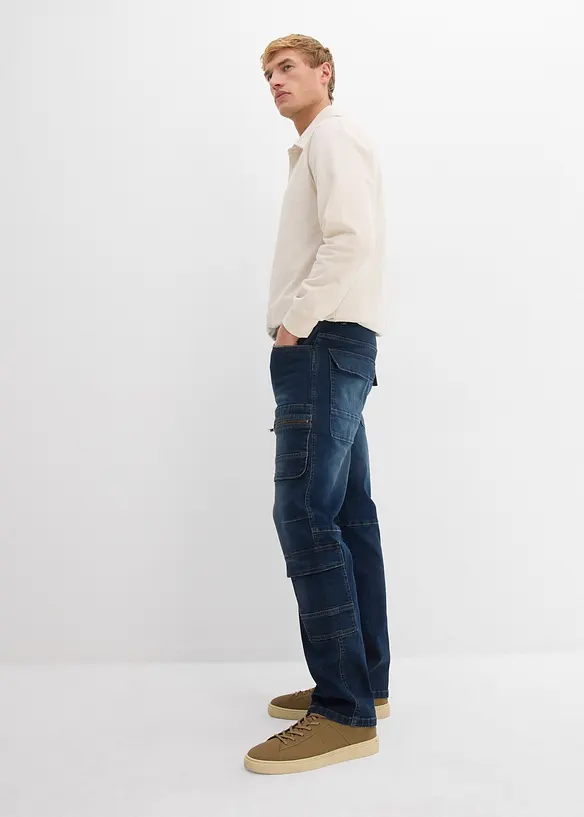 Loose Fit-cargojeans med stretch, Straight, bonprix
