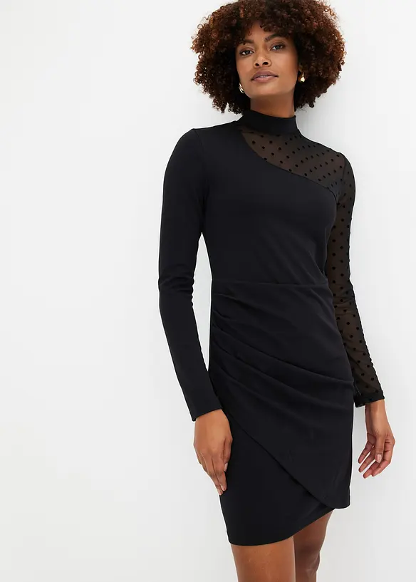One shoulder-kjole i ettersittende modell, bonprix