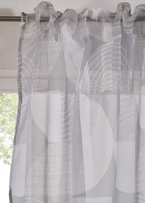 Gardin med resirkulert polyester og trykt mønster (1-pack), bonprix