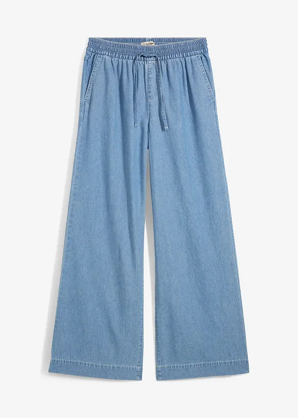 Wide Leg-jeans, Mid Waist, komfortlinning, bonprix