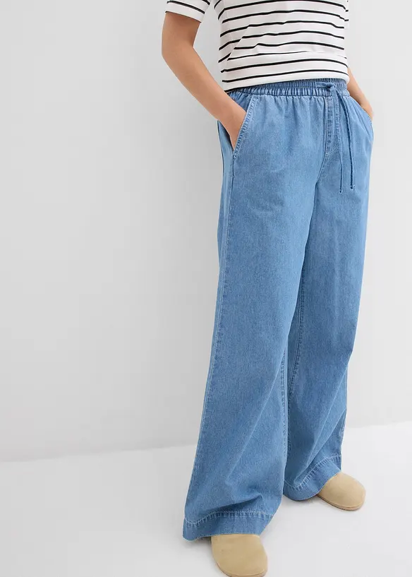 Wide Leg-jeans, Mid Waist, komfortlinning, bonprix