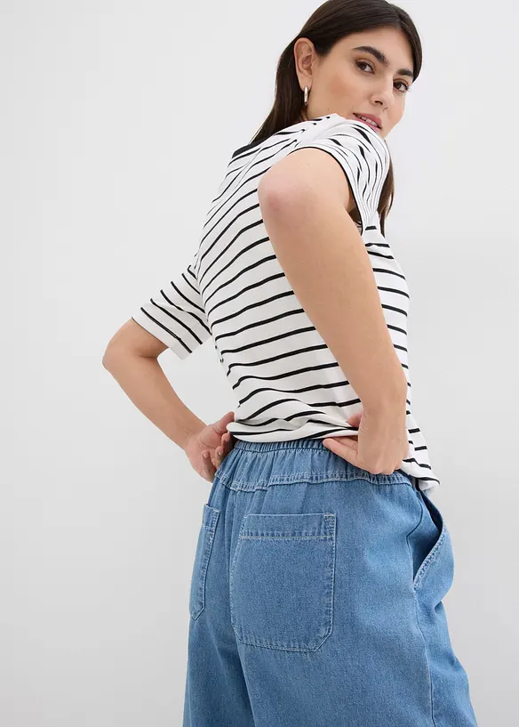 Wide Leg-jeans, Mid Waist, komfortlinning, bonprix