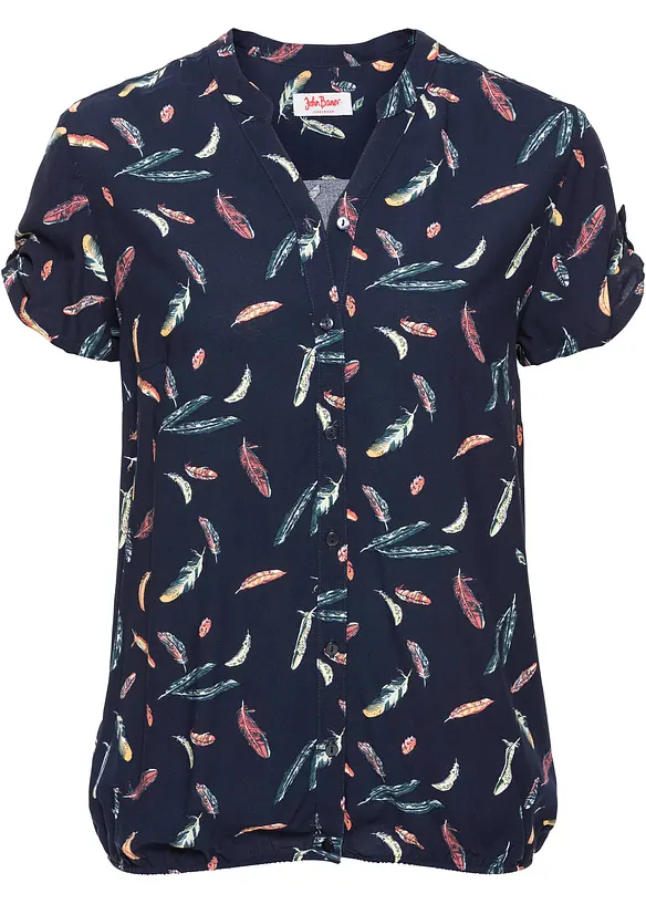 Kortermet bluse i lett viskose, bonprix