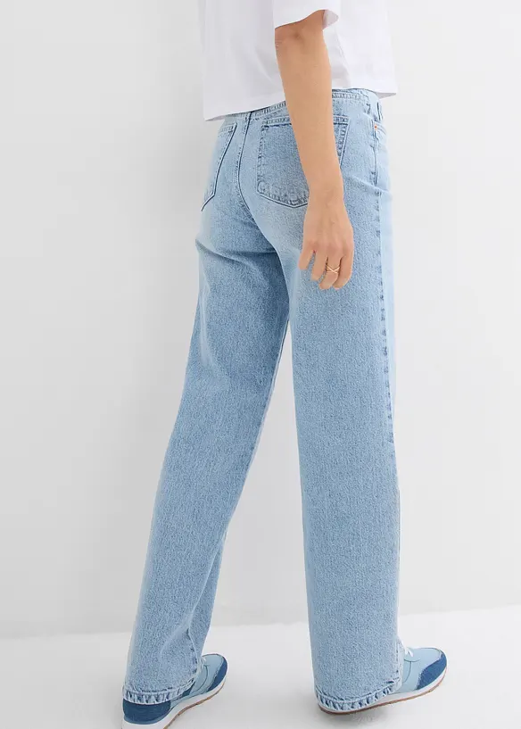 Wide Leg-jeans, High Waist, Low Stretch, bonprix