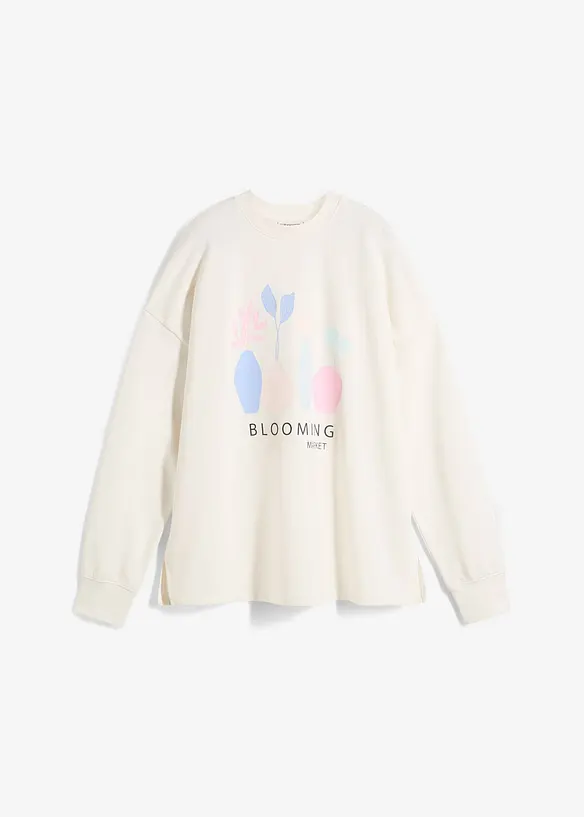 Oversized sweatshirt i bomullsmiks, bonprix
