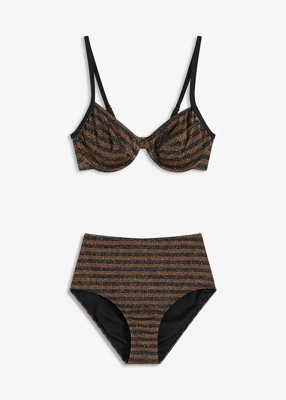 Bøyle-bikini i glitrende materiale (2-delt sett), bonprix