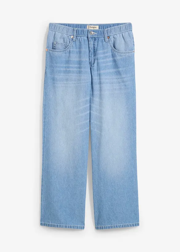 Straight-jeans Mid Waist, komfortlinning Low Stretch, cropped, bonprix