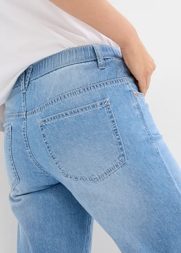 Straight-jeans Mid Waist, komfortlinning Low Stretch, cropped, bonprix