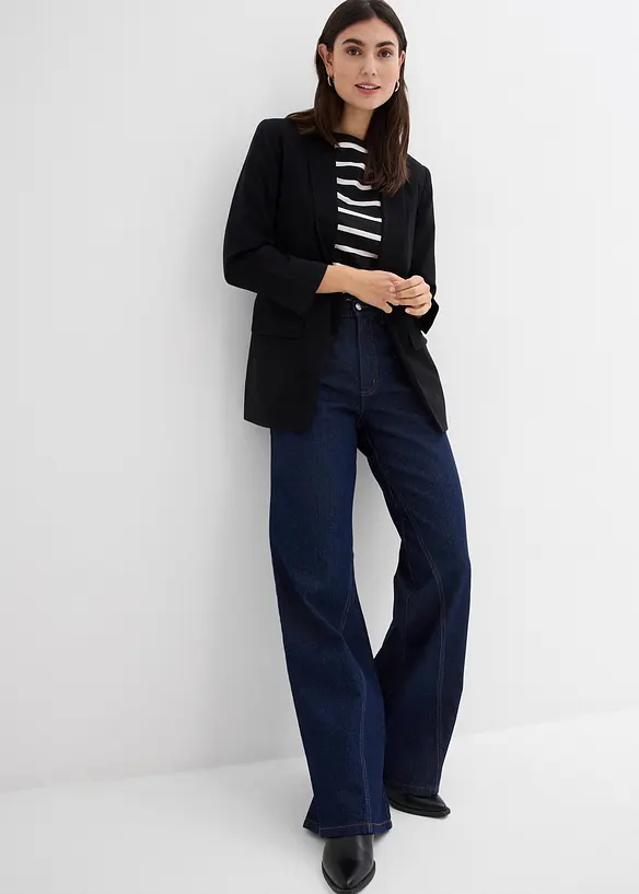 Wide Leg-jeans, High Waist, Low Stretch, bonprix