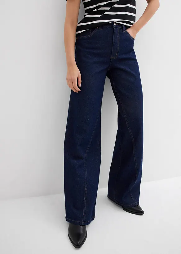 Wide Leg-jeans, High Waist, Low Stretch, bonprix
