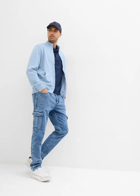 Regular Fit-pull on-cargojeans med stretch, Tapered, bonprix