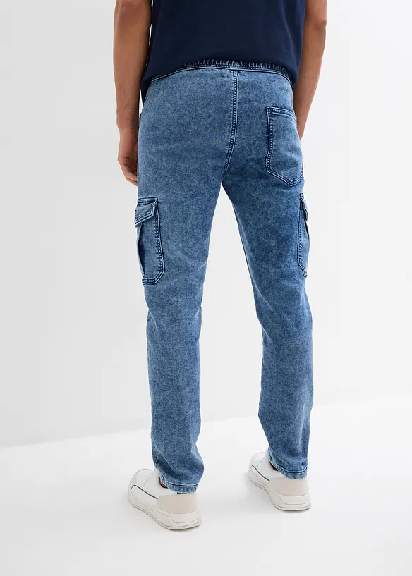 Regular Fit-pull on-cargojeans med stretch, Tapered, bonprix