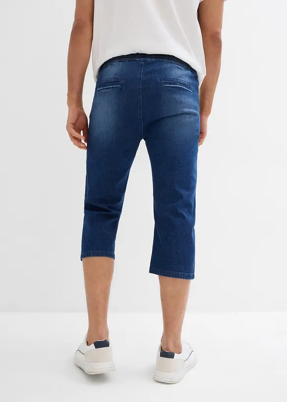 Regular Fit-3/4-pull on-jeans i lett denim med stretch, Straight, (2-pack), bonprix