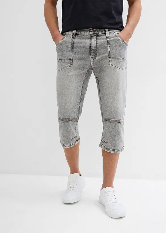 Regular Fit-3/4-jeans med stretch, Straight, bonprix