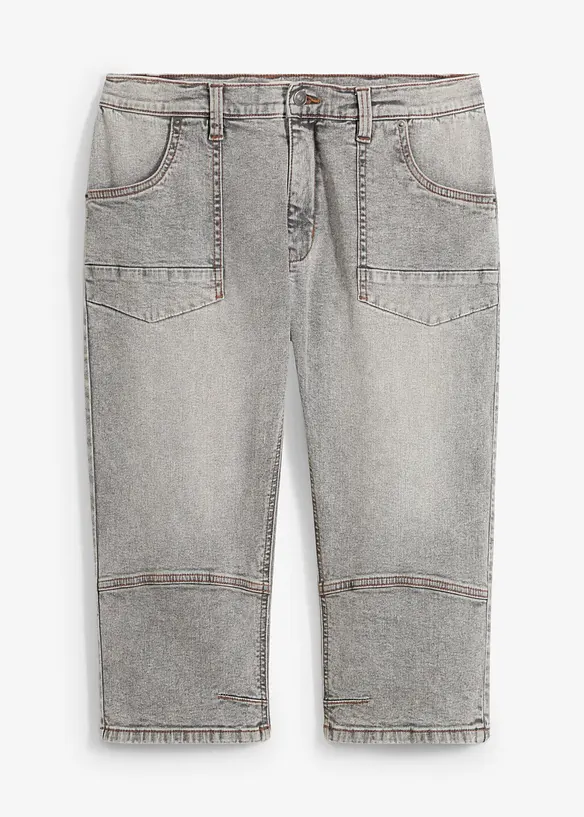 Regular Fit-3/4-jeans med stretch, Straight, bonprix