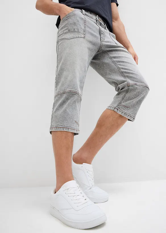 Regular Fit-3/4-jeans med stretch, Straight, bonprix
