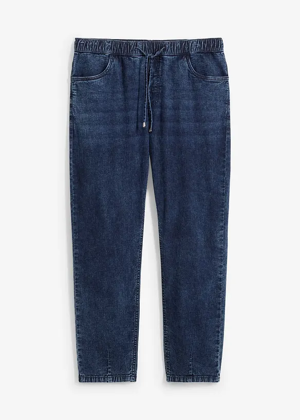Relaxed Fit-pull on jeans i lett denim med stretch, Straight, bonprix
